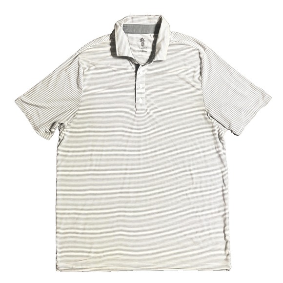 Cariloha Other - Cariloha Bamboo Comfort Polo Shirt S/S WHITE GRAY STRIPES Men's 2XL